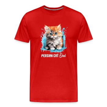 Chat persan Perser Katze - T-shirt bio Premium Homme - rouge - Devant - Damien (186cm)