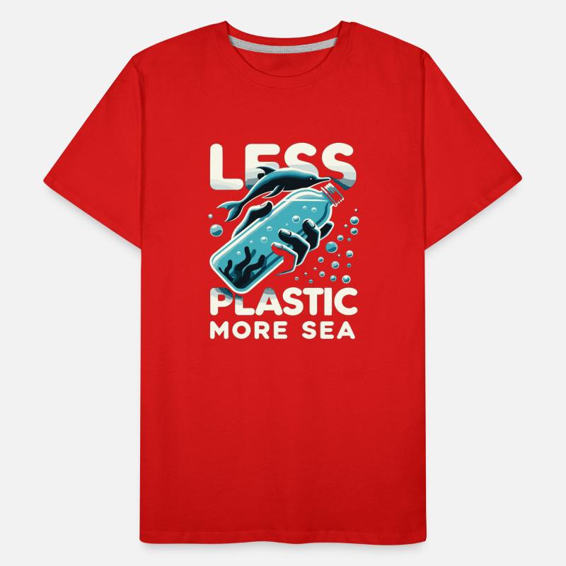 Less Plastic More Sea Environment Environmentalists Men's Premium Organic T-Shirt