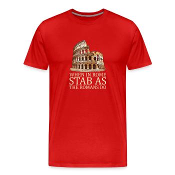 Jules César Histoire romaine Empire romain - T-shirt bio Premium Homme - rouge - Devant - Damien (186cm)