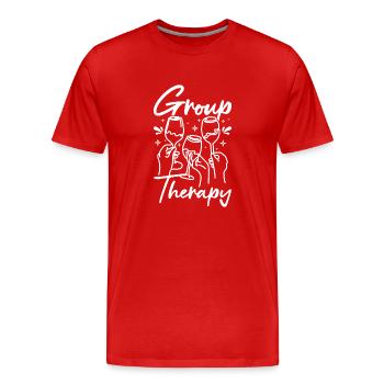 Thérapie de groupe pour la consommation de vin - T-shirt bio Premium Homme - rouge - Devant - Damien (186cm)