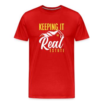 Immobilienmakler Haus Verkäufer - Männer Premium Bio T-Shirt - Rot - Vorne - Damien (186cm)