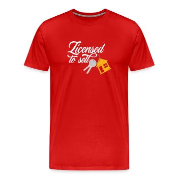 Lizenzierter Immobilienmakler - Männer Premium Bio T-Shirt - Rot - Vorne - Damien (186cm)