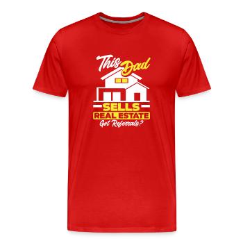 Immobilienmakler Papa Vater Geschenk - Männer Premium Bio T-Shirt - Rot - Vorne - Damien (186cm)