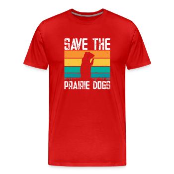 Chien de prairie - T-shirt bio Premium Homme - rouge - Devant - Damien (186cm)
