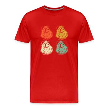 Chien de prairie - T-shirt bio Premium Homme - rouge - Devant - Damien (186cm)