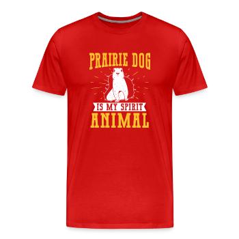 Chien de prairie - T-shirt bio Premium Homme - rouge - Devant - Damien (186cm)