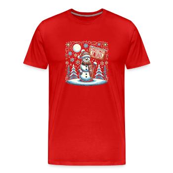 Escouade de Noël - T-shirt bio Premium Homme - rouge - Devant - Damien (186cm)