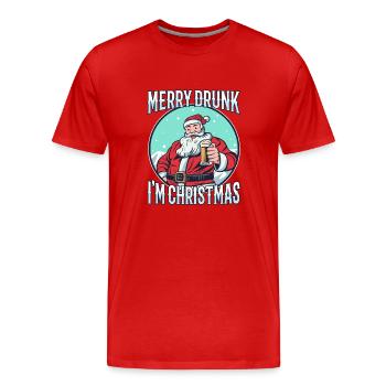 Joyeux saoul, je suis Noël - T-shirt bio Premium Homme - rouge - Devant - Damien (186cm)