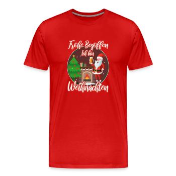 Frohe besoffen ich bin Weihnachten - Männer Premium Bio T-Shirt - Rot - Vorne - Damien (186cm)