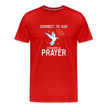 Connectez-vous à l'équipe de Dieu Jésus Croyant Écriture - T-shirt bio Premium Homme - rouge - Devant - Damien (186cm)