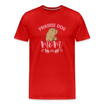 Chien de prairie - T-shirt bio Premium Homme - rouge - Devant - Damien (186cm)