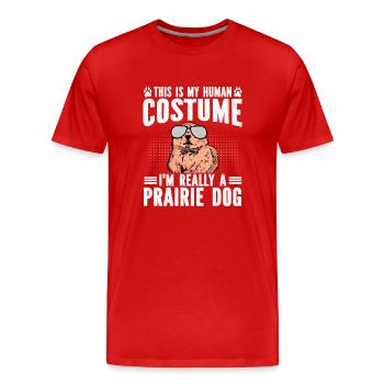 Chien de prairie - T-shirt bio Premium Homme - rouge - Devant - Damien (186cm)