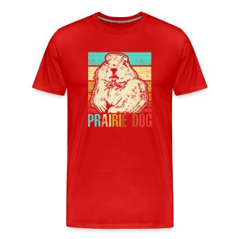 Chien de prairie - T-shirt bio Premium Homme - rouge - Devant - Damien (186cm)
