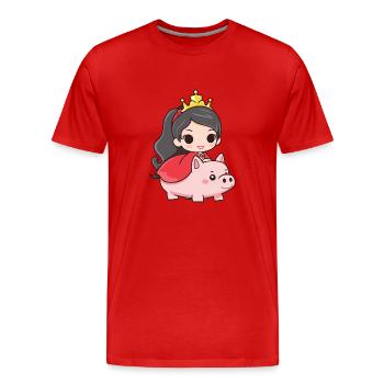 Princess Pig Fairy Tale - Men's Premium Organic T-Shirt - red - Front - Damien (186cm)