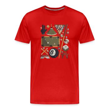 Billard - Männer Premium Bio T-Shirt - Rot - Vorne - Damien (186cm)