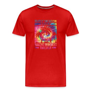 Familienurlaub Erinnerungen Schaffen - Männer Premium Bio T-Shirt - Rot - Vorne - Damien (186cm)