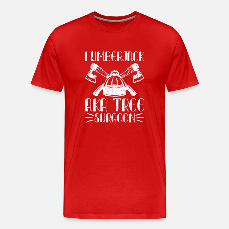 Arborist Suspender Logger Lumberjack Arbeitsstiefe - Männer Premium Bio T-Shirt - Rot