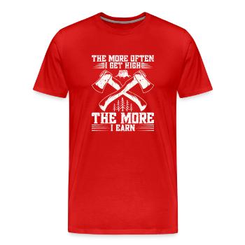Holzfäller Holzfällerausrüstung Baumpfleger Seil H - Männer Premium Bio T-Shirt - Rot - Vorne - Damien (186cm)