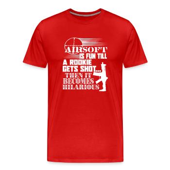 Airsoft Airsoft Is Fun - Men's Premium Organic T-Shirt - red - Front - Damien (186cm)