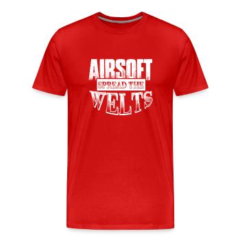 Airsoft Airsoft Spread The Welts - Men's Premium Organic T-Shirt - red - Front - Damien (186cm)
