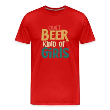Bière artisanale genre de fille brasser brasseur Homebrew - T-shirt bio Premium Homme - rouge - Devant - Damien (186cm)