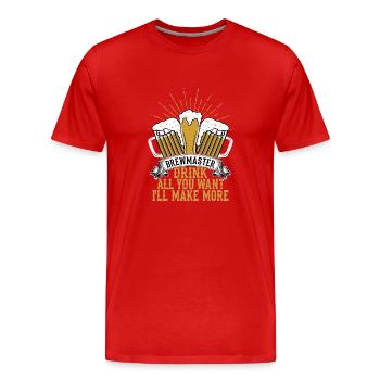Maître brasseur Buvez tout ce que vous voulez Homebrew Brewer Craf - T-shirt bio Premium Homme - rouge - Devant - Damien (186cm)