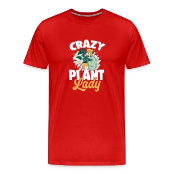 Monstera Deliciosa Albo Plante d’intérieur botanique - T-shirt bio Premium Homme - rouge - Devant - Damien (186cm)