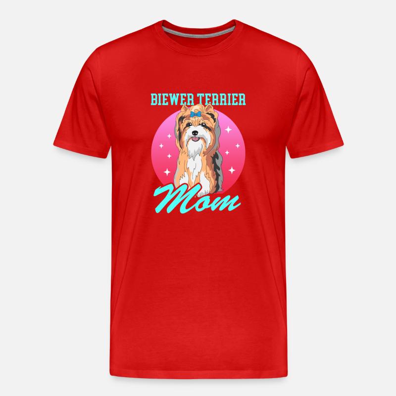Biewer Terrier Mom Hundebesitzer Geschenk - Männer Premium Bio T-Shirt - Rot