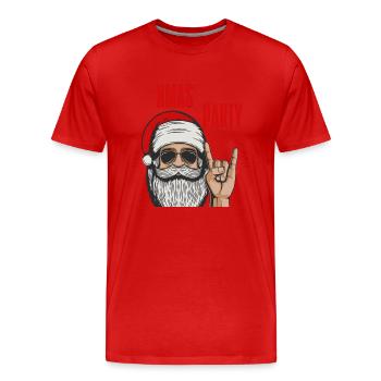 Coole Weihnachtsfeier | XMAS - Männer Premium Bio T-Shirt - Rot - Vorne - Damien (186cm)