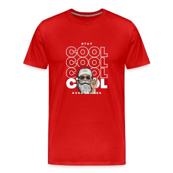 Bleiben Sie überall cool | XMAS - Männer Premium Bio T-Shirt - Rot - Vorne - Damien (186cm)