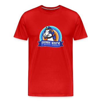 Licorne punk rock - T-shirt bio Premium Homme - rouge - Devant - Damien (186cm)