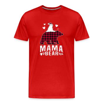 Mama Bear - Männer Premium Bio T-Shirt - Rot - Vorne - Damien (186cm)