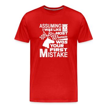Barrel Racing Women Love Barrel Racing - Men's Premium Organic T-Shirt - red - Front - Damien (186cm)