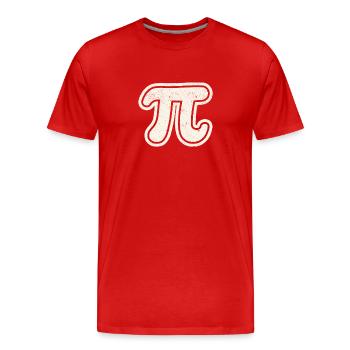 Funny Pi Day 3.14 J’aime les mathématiques et l’algèbre de la géométrie - T-shirt bio Premium Homme - rouge - Devant - Damien (186cm)