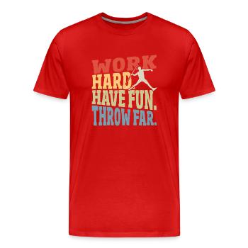 Javelot Lancer Javelot Lancer Cadeau - T-shirt bio Premium Homme - rouge - Devant - Damien (186cm)