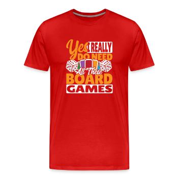 Board Games Game Board Gift - Men's Premium Organic T-Shirt - red - Front - Damien (186cm)