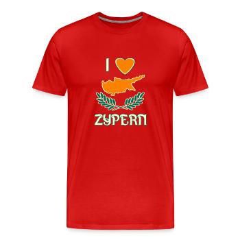 J’adore Chypre - T-shirt bio Premium Homme - rouge - Devant - Damien (186cm)