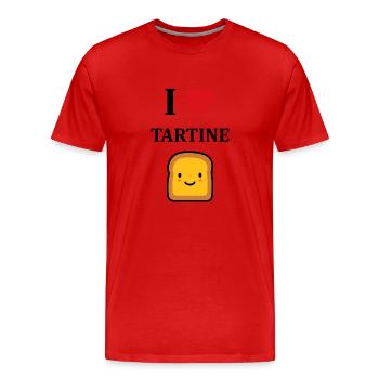 Tartine - T-shirt bio Premium Homme - rouge - Devant - Damien (186cm)