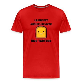 Tartine - T-shirt bio Premium Homme - rouge - Devant - Damien (186cm)