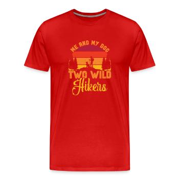 Amoureux des chiens Randonnée Alpinisme Propriétaires de chiens - T-shirt bio Premium Homme - rouge - Devant - Damien (186cm)