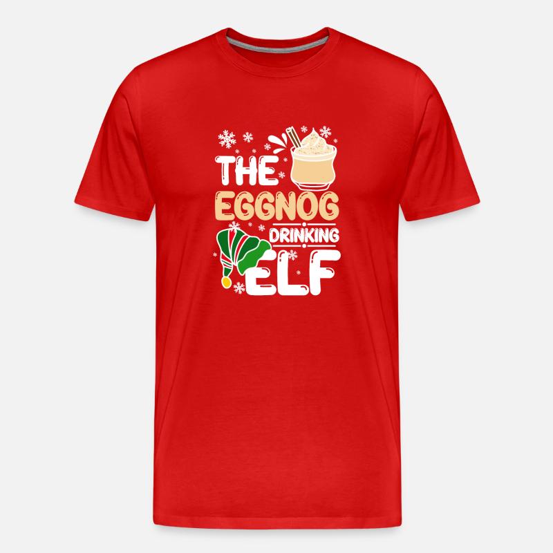 The eggnog drinking elf - Männer Premium Bio T-Shirt - Rot