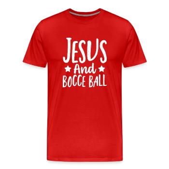 Lyonnaises - T-shirt bio Premium Homme - rouge - Devant - Damien (186cm)