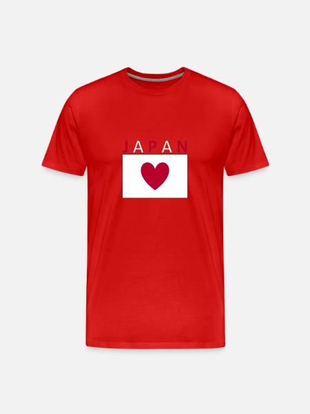 Japan Flag Heart Tokyo - Men's Premium Organic T-Shirt - red