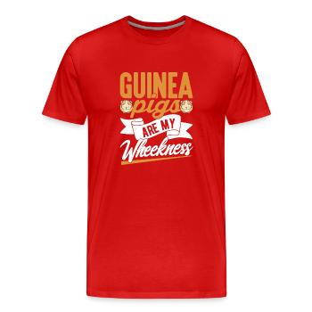 Les cochons d’Inde sont mon rongeur amoureux de la respiration sifflante - T-shirt bio Premium Homme - rouge - Devant - Damien (186cm)
