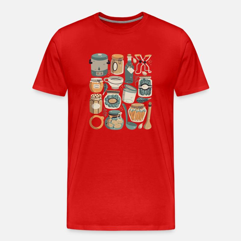 Einmachen, Einkochen, Fermentieren - Männer Premium Bio T-Shirt - Rot