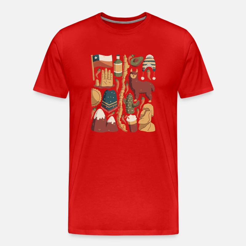 Chile - Männer Premium Bio T-Shirt - Rot
