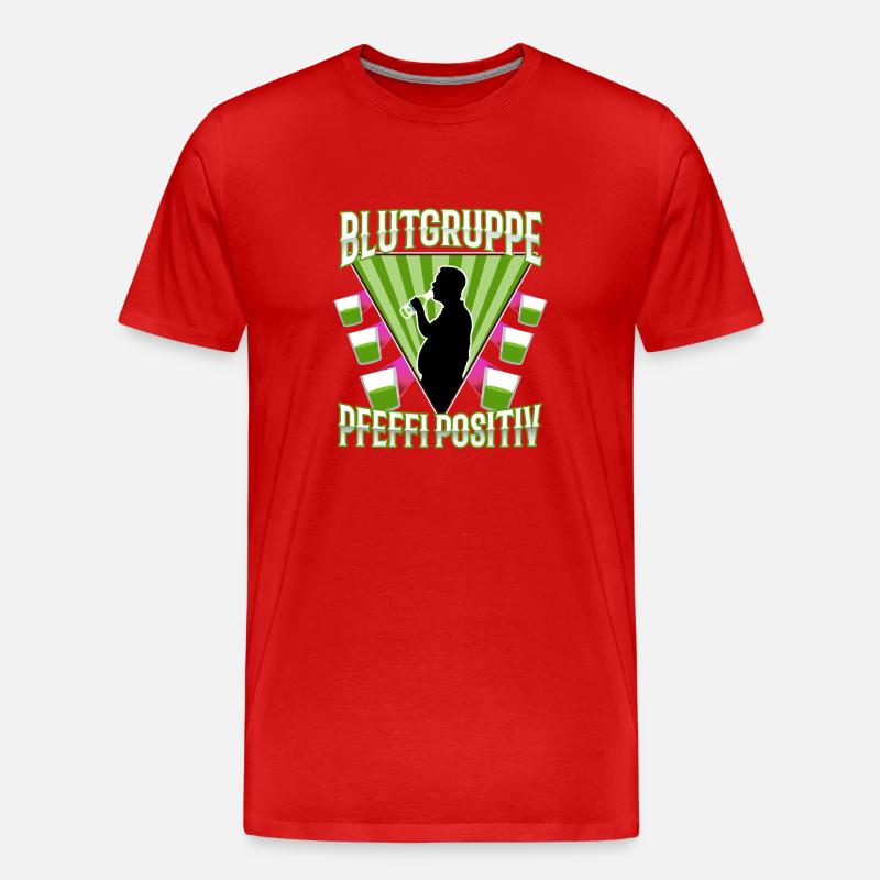 Blutgruppe Pfeffi Positiv - Männer Premium Bio T-Shirt - Rot