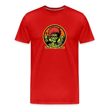 Ein unaufhaltsames Trio von Zombies - Männer Premium Bio T-Shirt - Rot - Vorne - Damien (186cm)