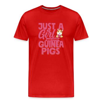 Just A Girl Who Loves Guinea Pigs Cavy Lover Roden - Männer Premium Bio T-Shirt - Rot - Vorne - Damien (186cm)