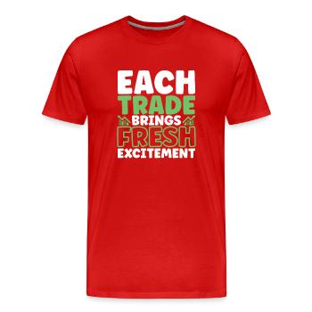 Stock Traders, Forex Traders, Investor Trading - Men's Premium Organic T-Shirt - red - Front - Damien (186cm)
